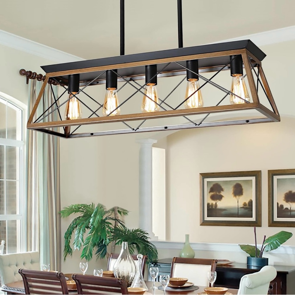 Farmhouse Chandelier (white) - 5 light - originally $160 - brand new in box!